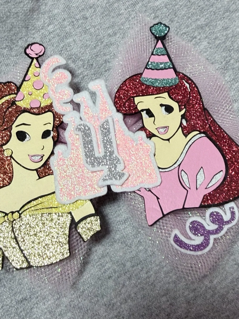 Girls' Glitter Princess Birthday Bow 4